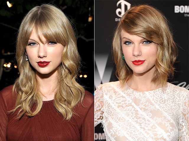 Taylor Swift với mái tóc ngắn đang hướng đến hình ảnh một nữ ca sĩ năng động, quyến rũ hơn với dòng nhạc Pop, thoát khỏi hình tượng công chúa nhạc đồng quê ban đầu.