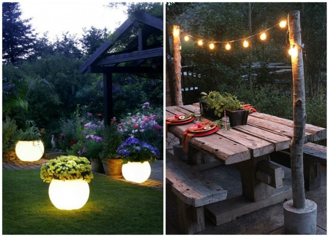 
Khu vườn này trông sẽ tuyệt đẹp vào buổi tối với ý tưởng là những bồn hoa bằng đèn
