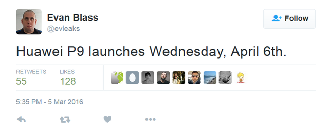 
Evan Blass xác nhận ngày phát hành của Huawei P9
