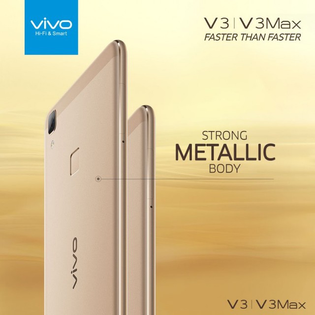 
Vivo V3 và Vivo V3 Max sở hữu thiết kế kim loại nguyên khối giống nhau
