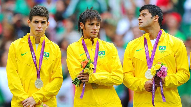 
Neymar và đồng đội lỡ hẹn với HCV ở Olympic London 2012 khi thất bại trước ĐT Mexico. Ảnh: Getty 
