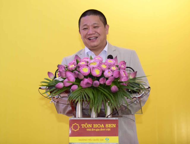 Ông Lê Phước Vũ - Chủ tịch HĐQT Tập đoàn Hoa Sen hy vọng nhà máy sẽ sớm hoàn thiện các giai đoạn còn lại, đem đến những sản phẩm tốt nhất cho người tiêu dùng