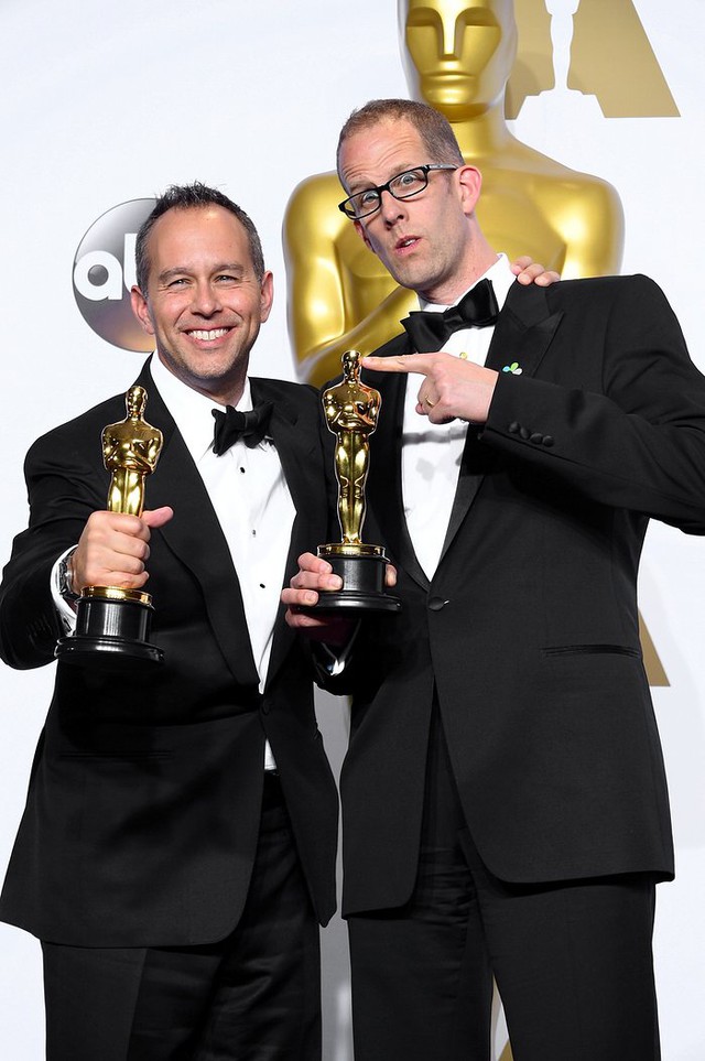 
Jonas Rivera và Pete Docter chiến thắng giải Phim hoạt hình xuất sắc cho phim Inside Out. (Ảnh: Steve Granitz/WireImage)
