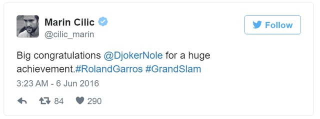 
Chúc mừng Djokovic vì thành tích lớn tại Roland Garros
