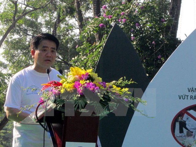 
Ông Nguyễn Đức Chung Chủ tịch UBND.TP Hà Nội phát biểu tại lễ phát động
