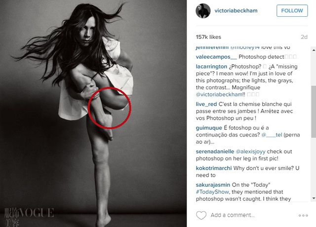 
Bức ảnh thảm họa photoshop làm fan dậy sóng trên Instagram của Victoria Beckham.
