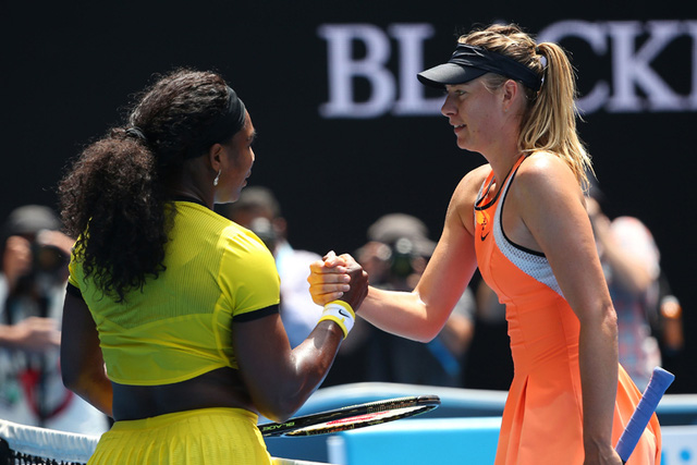 
Sharapova không vượt qua được bài test doping trong trận đấu gặp Serena tại Australian Open 2016 (Ảnh: Australian Open)
