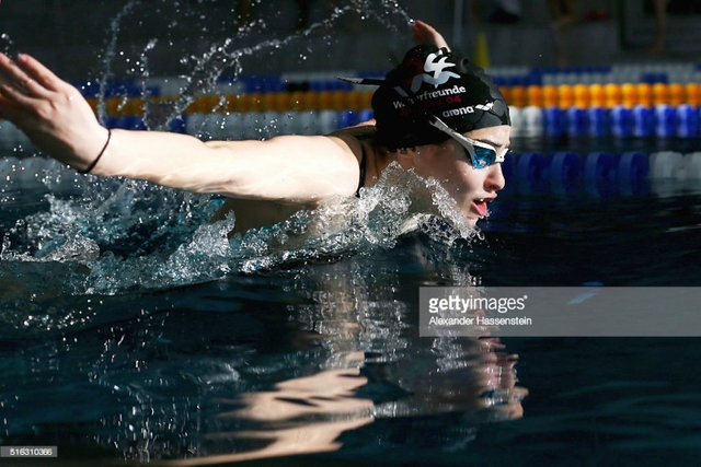 
Vận động viên bơi lội Yusra Mardini của đoàn thể thao người tị nạn tại Olympic Rio 2016.
