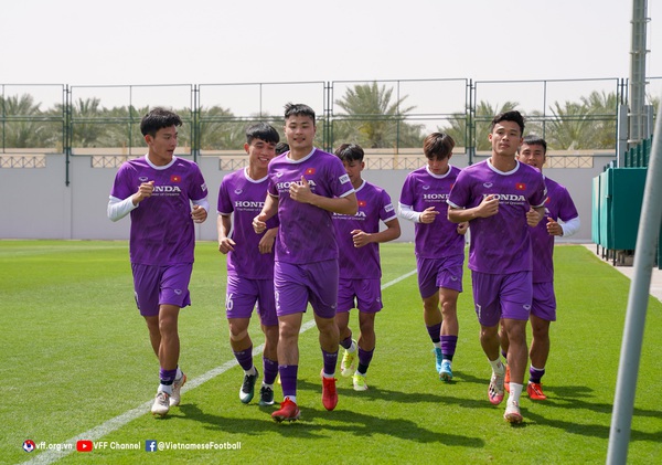 Vietnam U23 team actively prepares for the next match against Croatia at Dubai Cup 2022