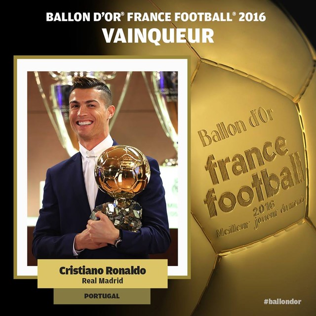 Cristiano Ronaldo giành Quả Bóng Vàng 2016 - Ảnh 2.