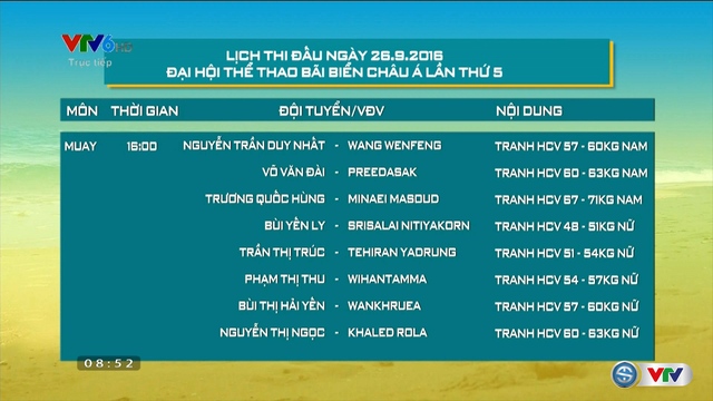 ABG5 - 2016: Lịch thi đấu ngày 26/9 của đoàn thể thao Việt Nam - Ảnh 2.