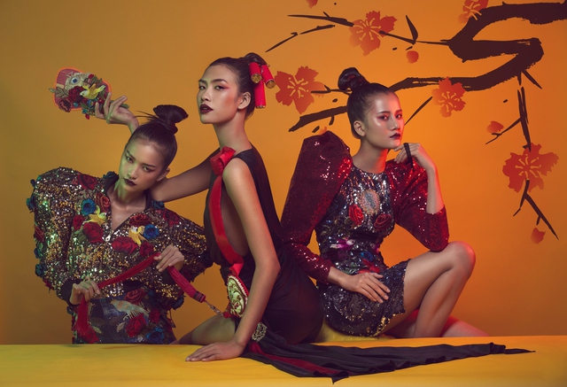 Bộ ba quán quân Vietnams Next Top Model quyến rũ trong bộ ảnh Tết - Ảnh 2.