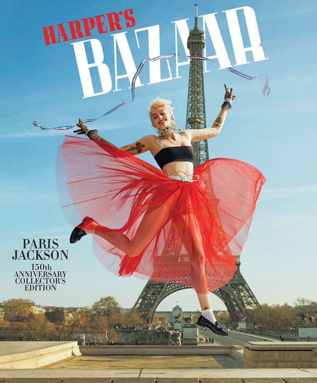 Con gái Michael Jackson lên trang bìa Harper’s Bazaar, tung váy trước tháp Eiffel - Ảnh 2.