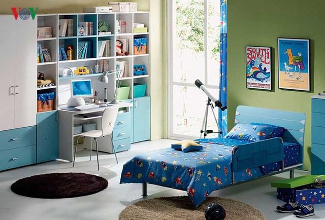 Nội thất phòng ngủ nổi bật với sắc xanh lam - Ảnh 4.
