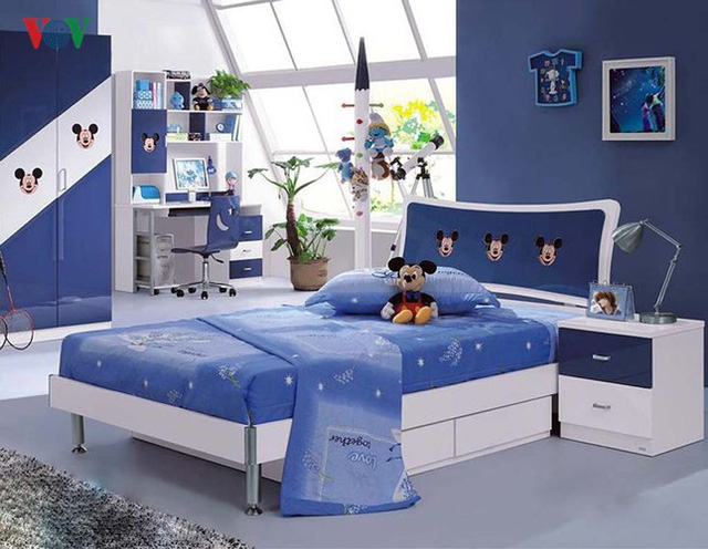Nội thất phòng ngủ nổi bật với sắc xanh lam - Ảnh 6.