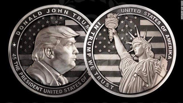 Đồng xu bạc 1kg in hình Tổng thống Mỹ Donald Trump - Ảnh 1.
