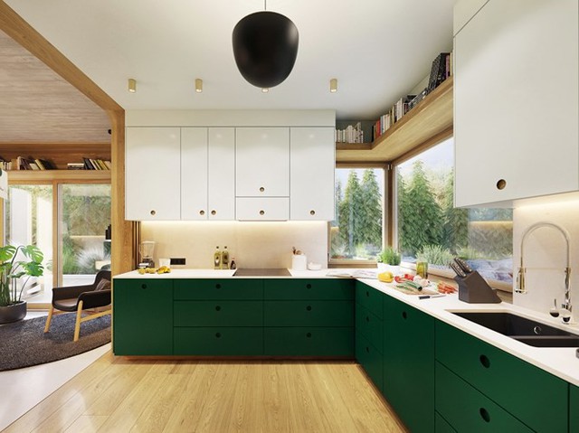 Tạo điểm nhấn ấn tượng cho ngôi nhà với màu xanh lá cây - Ảnh 5.