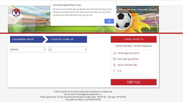 AFF Cup 2018: Mua vé online trận Việt Nam - Philippines khó hơn lên trời - Ảnh 3.