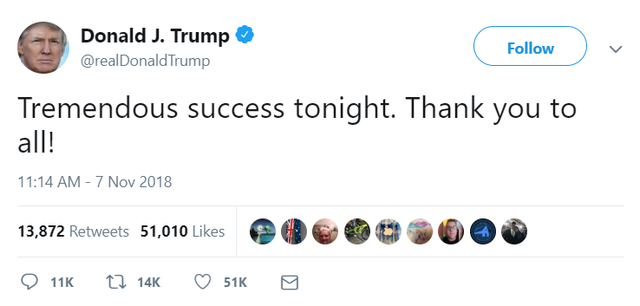 Tổng thống Donald Trump gọi kết quả bầu cử Quốc hội Mỹ là thành công to lớn - Ảnh 1.