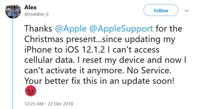 Bản cập nhật iOS 12.1.12 của Apple gây mất sóng và lỗi kết nối - Ảnh 1.