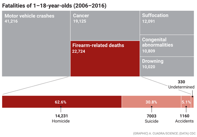 Hơn 15% số ca tử vong ở trẻ em tại Mỹ gây ra bởi tai nạn do súng đạn - Ảnh 1.