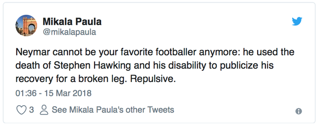 Neymar nhận “bão” chỉ trích vì bắt chước Stephen Hawking - Ảnh 3.