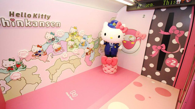 Mê mẩn với tàu cao tốc Hello Kitty siêu dễ thương ở Nhật Bản - Ảnh 5.