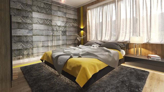 Phòng ngủ ấn tượng với tường bê tông - Ảnh 14.