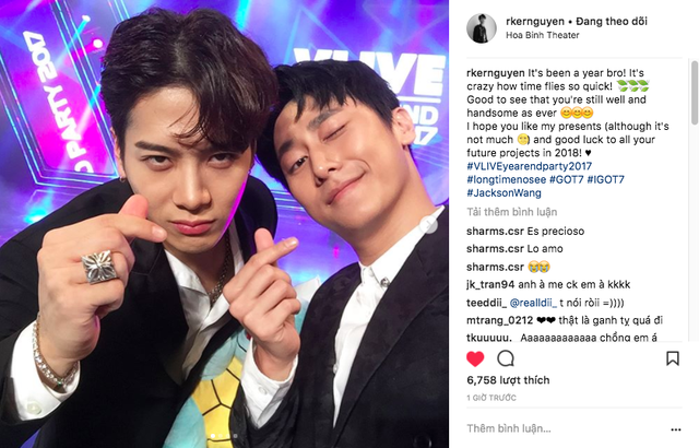 Rocker Nguyễn tặng quà ‘độc’, selfie thân thiết bên Jackson Wang (GOT7) sau 1 năm gặp lại - Ảnh 2.