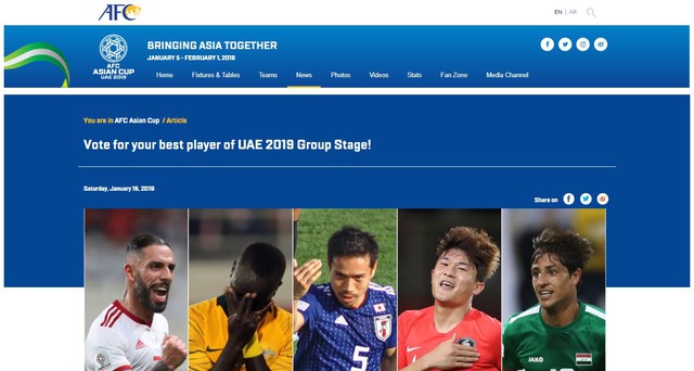 Asian Cup 2019: Quang Hải xuất sắc nhất vòng bảng với lượt bình chọn áp đảo - Ảnh 1.