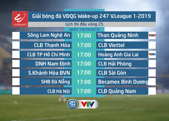 Lịch thi đấu và trực tiếp vòng 25 V.League 2019: Sông Lam Nghệ An - Than Quảng Ninh, CLB TP Hồ Chí Minh - Hoàng Anh Gia Lai - Ảnh 1.