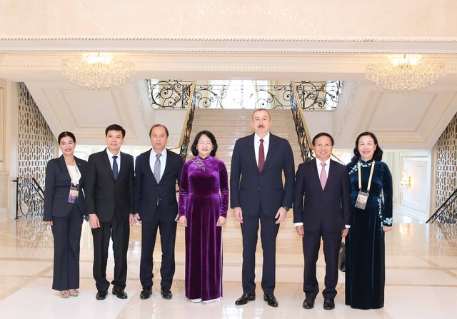 Phó Chủ tịch nước Đặng Thị Ngọc Thịnh hội kiến Tổng thống Azerbaijan Ilham Aliyev - Ảnh 2.