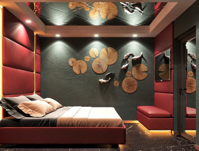 Trang trí phòng ngủ màu đỏ dành cho người năng động - Ảnh 6.