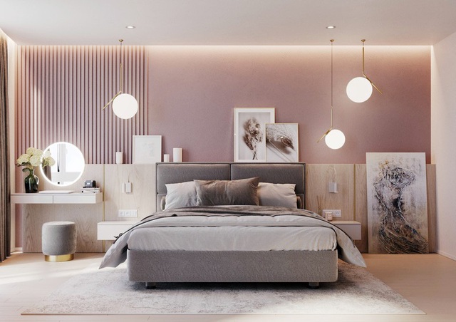 Mẫu phòng ngủ màu hồng được nhiều người ưa thích - Ảnh 3.