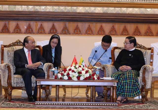 Thủ tướng Nguyễn Xuân Phúc hội kiến Chủ tịch Quốc hội Myanmar - Ảnh 1.