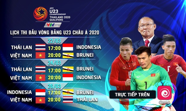 Xem trực tiếp U23 Việt Nam đá vòng loại U23 châu Á 2020 trên Onme - Ảnh 1.