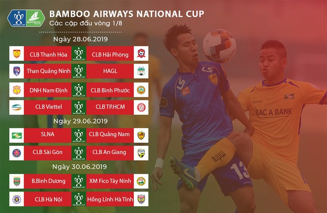 Lịch thi đấu vòng 1/8 Cúp quốc gia 2019: Tâm điểm SLNA – Quảng Nam, Thanh Hoá – Hải Phòng, Than Quảng Ninh – Hoàng Anh Gia Lai - Ảnh 1.