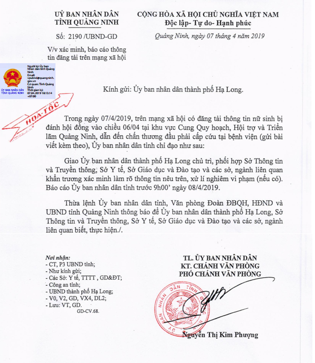 Nữ sinh lớp 11 bị đánh hội đồng đến nhập viện, Quảng Ninh gửi công văn hỏa tốc - Ảnh 2.