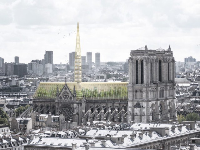 Chiêm ngưỡng 12 thiết kế đang được lựa chọn để tái thiết nhà thờ Đức Bà Paris - Ảnh 3.