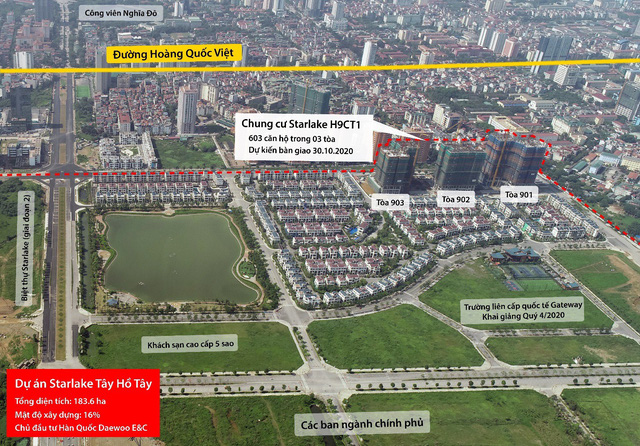 Đường Nguyễn Văn Huyên kéo dài sẵn sàng thông xe, khiến giá trị bất động sản Tây Hồ Tây ngày càng trở nên sôi động - Ảnh 1.
