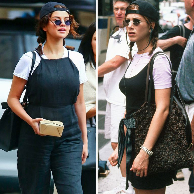 Ăn mặc như vợ cũ của Brad Pitt, Selena Gomez làm sống lại thời trang thập niên 90 - Ảnh 1.