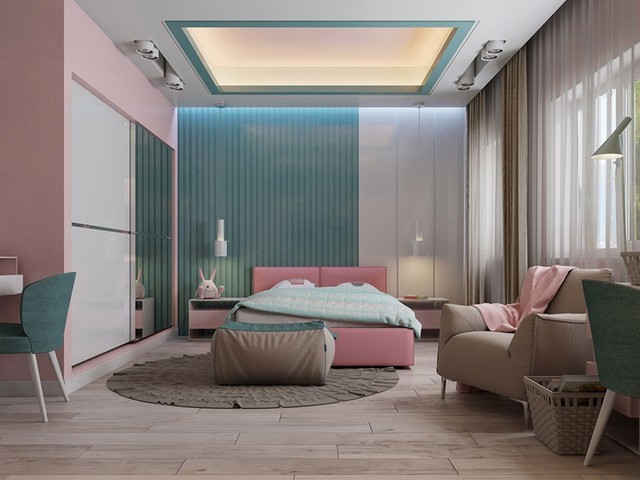 Ngắm phòng ngủ màu hồng mang phong cách hiện đại và lãng mạn - Ảnh 4.