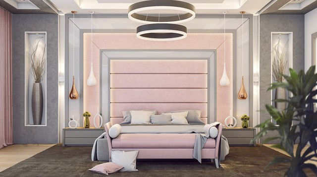 Ngắm phòng ngủ màu hồng mang phong cách hiện đại và lãng mạn - Ảnh 6.