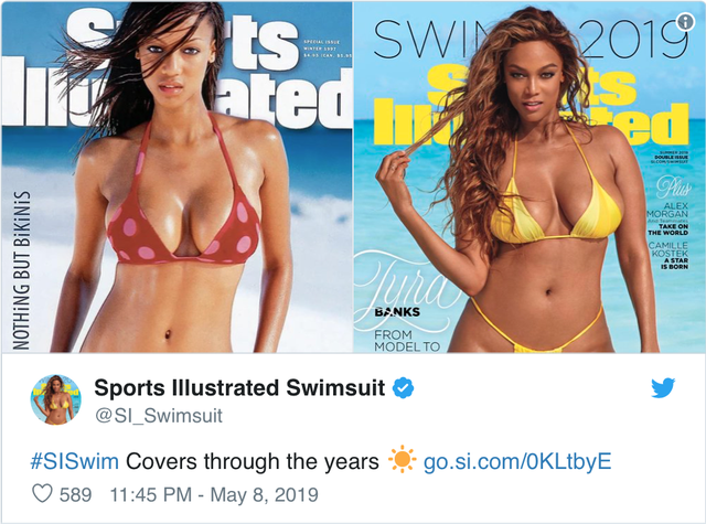 Tyra Banks rạng rỡ trên bìa tạp chí Sports Illustrated Swimsuit - Ảnh 1.