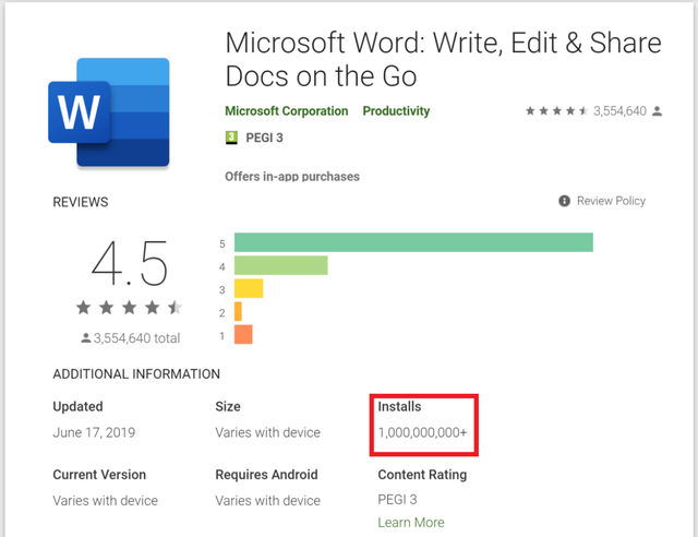Microsoft Word đạt hơn 1 tỷ lượt cài đặt trên Android - Ảnh 1.