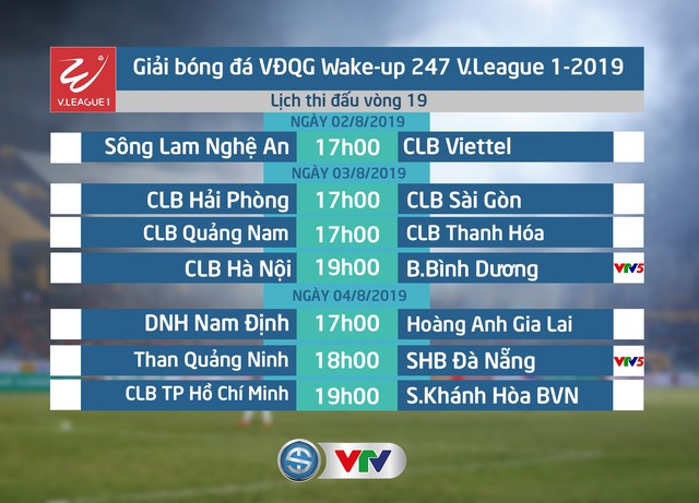 Lịch thi đấu và tường thuật trực tiếp vòng 19 V.League 2019: Tâm điểm CLB Hà Nội - B.Bình Dương - Ảnh 1.