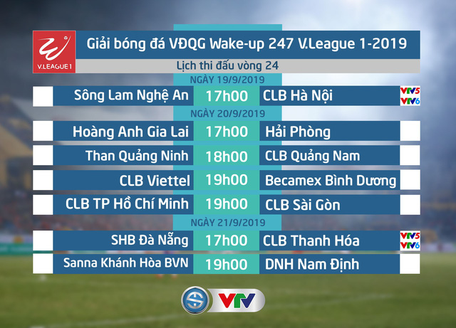 Lịch thi đấu và tường thuật trực tiếp vòng 24 V.League 2019: SLNA - CLB Hà Nội, SHB Đà Nẵng - CLB Thanh Hóa - Ảnh 1.