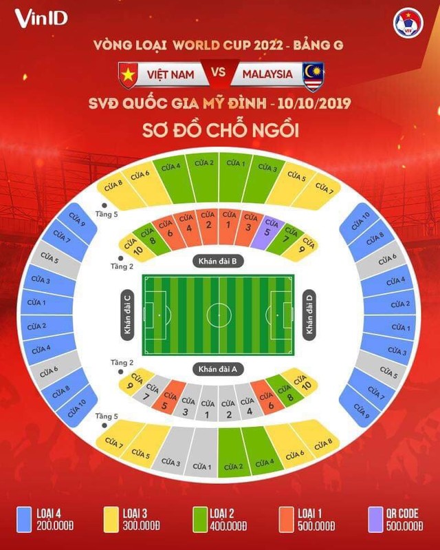 Mở bán vé online trận ĐT Việt Nam - ĐT Malaysia tại vòng loại World Cup 2022 trên VinID - Ảnh 1.