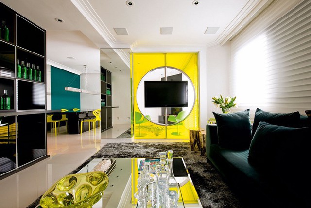 Phòng khách có nội thất màu vàng mang lại cảm giác ấm áp - Ảnh 9.