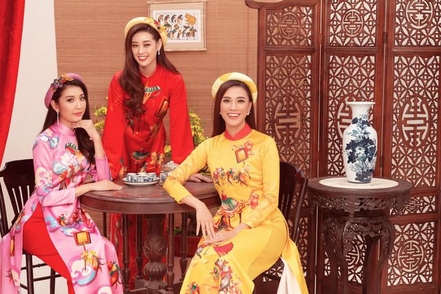 top 3 hoa hau hoan vu viet nam 2019ao dai by thuy nguyen 4 15794153089631821918785 Ngẩn ngơ ngắm bộ ảnh chúc xuân Canh Tý 2020 của dàn Hoa hậu Hoàn vũ Việt Nam